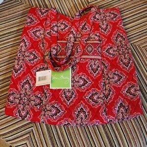 NWT Vera Bradley Large Curvy Tote in Frankly Scarlet Pattern